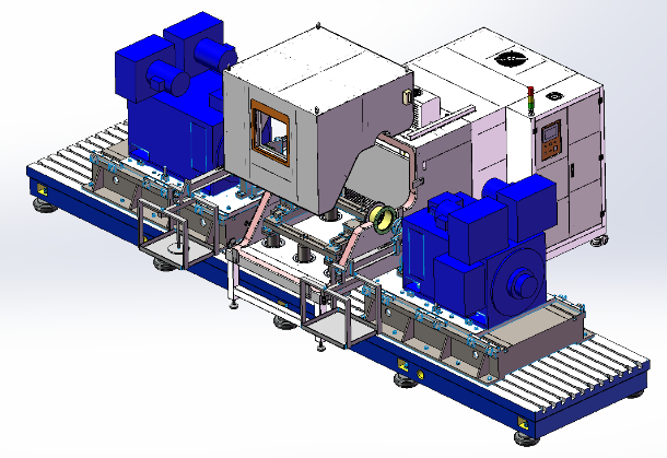 Camera di prova per assemblaggio di banchi prova a doppio motore